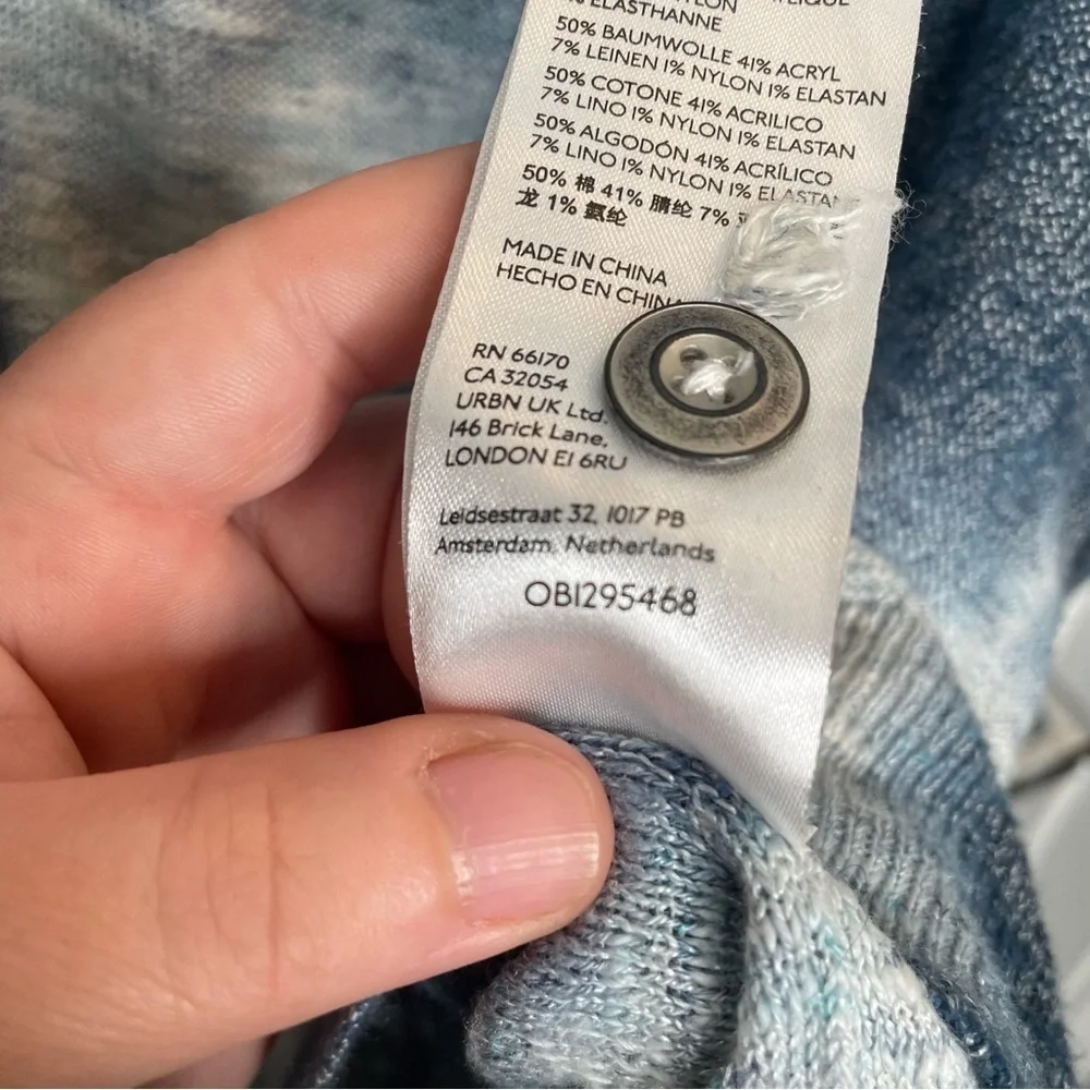 Pilcro from Anthropologie Tie-Dye Cardigan Linen Blend Oversized XS